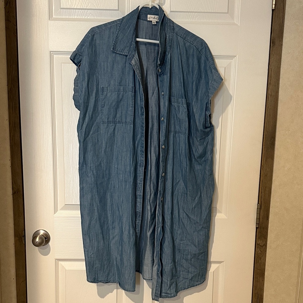 Wonderly Denim Blue Midi Dress